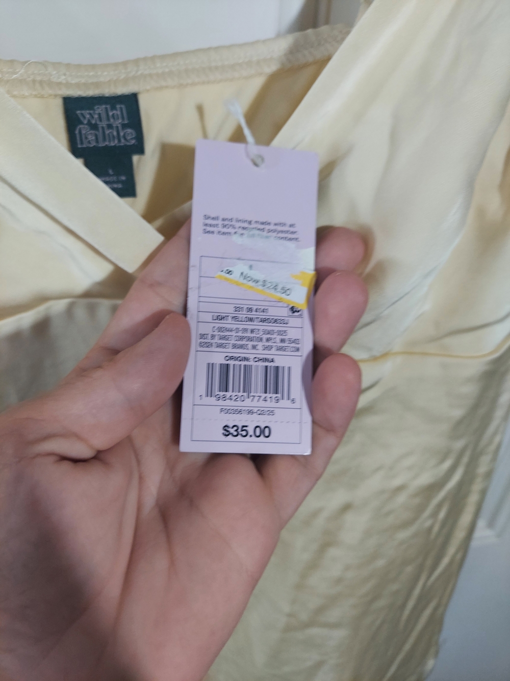 Wild Fable Pale Yellow Ruffle Tiered Asymmetrical High Low Slip Dress - Picture 3 of 8